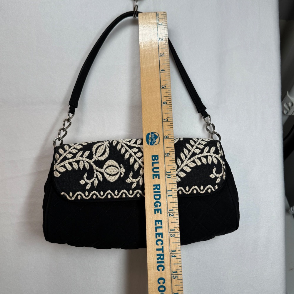 VERA BRADLEY Black & Cream Quilted Purse Juliet Gala Collection Approx 10x6x2 - Picture 4 of 6